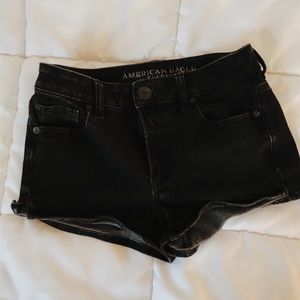 american eagle high rise jean shorts